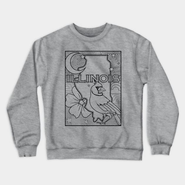 illinois coloring page Crewneck Sweatshirt by LeapDaze